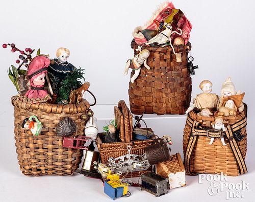 PEDDLERS BASKETS FILLED WITH NUMEROUS