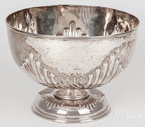 ENGLISH SILVER FOOTED PUNCH BOWL  30d03d