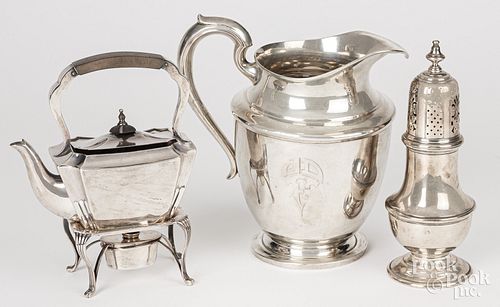 STERLING SILVER PITCHER, TEAPOT