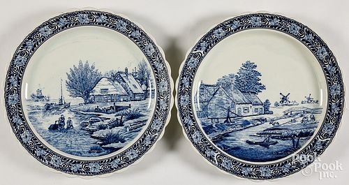 PAIR OF CONTEMPORARY DELFT CHARGERSPair 30d050