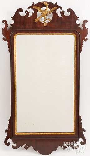 CHIPPENDALE MAHOGANY LOOKING GLASS  30d06a