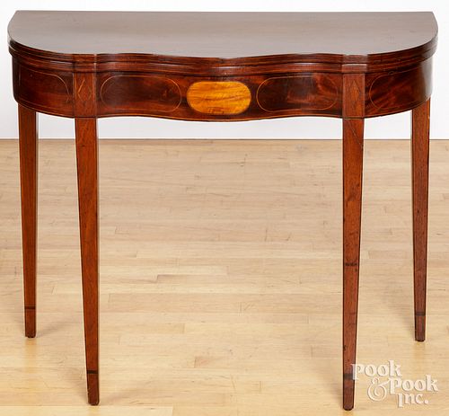 FEDERAL INLAID MAHOGANY CARD TABLE,