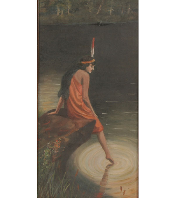 Native American Indian girl dipping