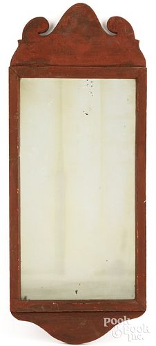 PAINTED PINE MIRROR, 19TH C.Painted