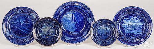 FOUR HISTORICAL BLUE STAFFORDSHIRE