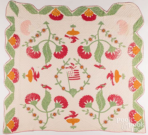 APPLIQUé QUILT, LATE 19TH C.Appliqué