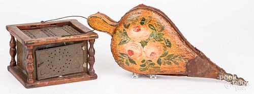 PAINTED BELLOWS AND FOOTWARMER,