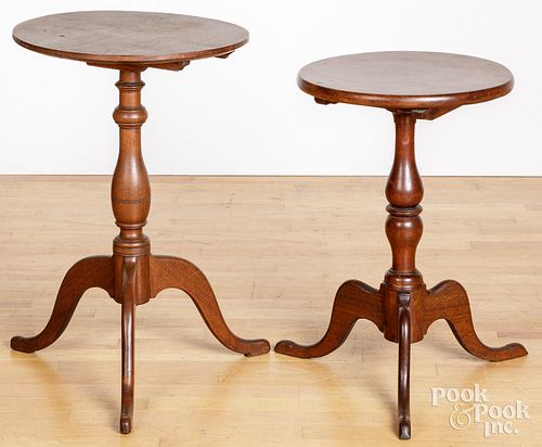 TWO COUNTRY WALNUT CANDLESTANDS  30d174