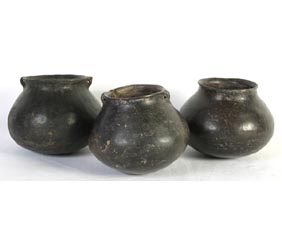 Lot of 3 Ramos blackware jars,