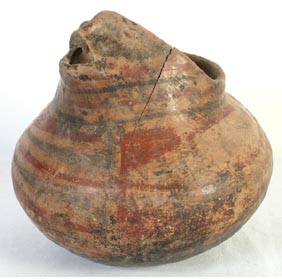 Polychrome animal effigy jar, prehistoric