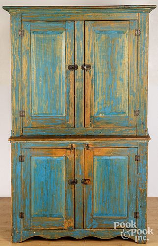 PAINTED PINE TWO PART CUPBOARD  30d197
