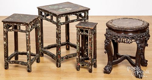 CHINESE LACQUER NESTING TABLES,