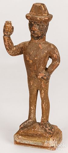 CARVED AND PAINTED FIGURE OF A 30d1f0