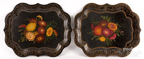 TWO TOLE PAINTED TRAYS 19TH C Two 30d1fd