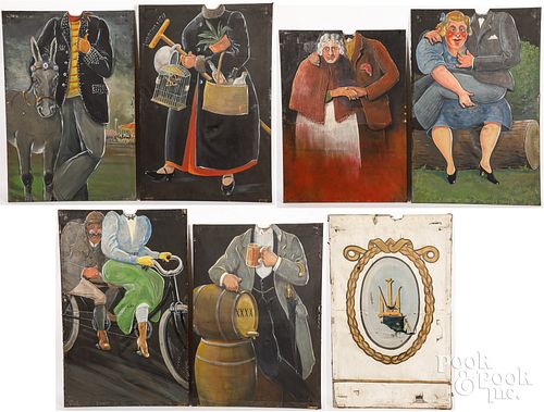 COLLECTION OF SEVEN CARNIVAL PAINTINGSCollection