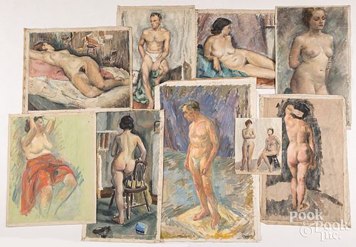 NINE OIL ON CANVAS NUDESNine oil 30d275