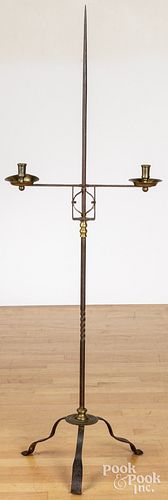 IRON AND BRASS CANDLESTANDIron