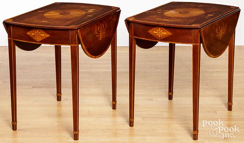 PAIR OF BAKER INLAID MAHOGANY PEMBROKE 30d2ca