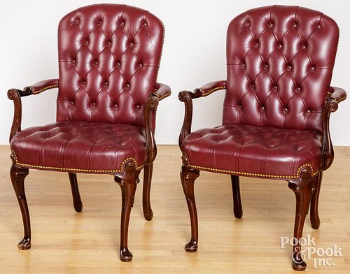 PAIR OF HANCOCK MOORE ARMCHAIRSPair 30d2cb