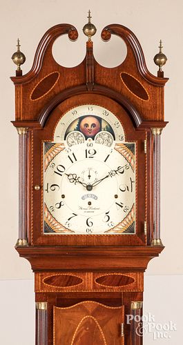 SLIGH INLAID MAHOGANY TALL CASE CLOCKSligh