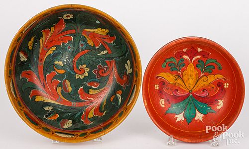 TWO SCANDINAVIAN PAINTED ALE BOWLSTwo 30d307