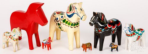 GROUP OF CARVED AND PAINTED DALA