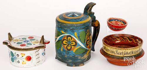 FOUR PIECES OF SCANDINAVIAN PAINTED 30d320