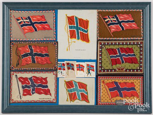 GROUP OF FRAMED NORWAY FELT AND