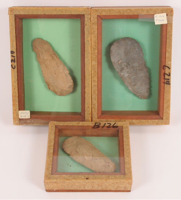 Three frames containing one flint 4e1ef