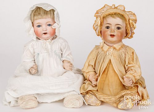 TWO BISQUE HEAD TODDLER DOLLSTwo 30d385