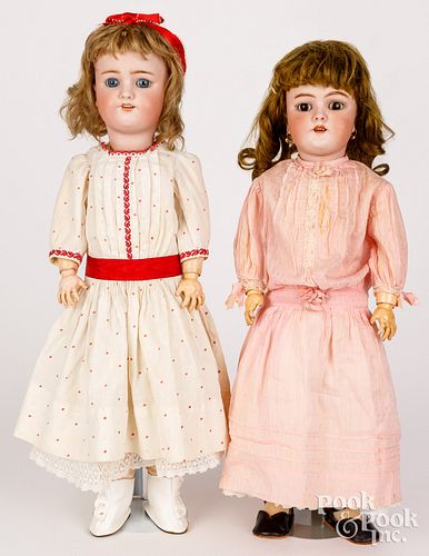 TWO GERMAN BISQUE HEAD DOLLSTwo