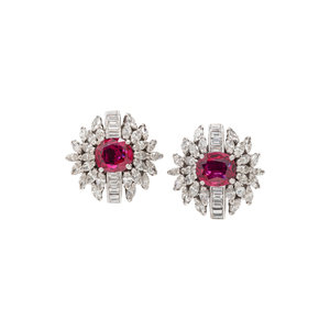RUBY AND DIAMOND EARCLIPS Containing 30ad2a
