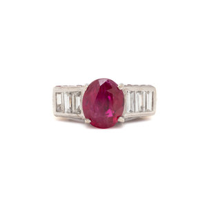 RUBY AND DIAMOND RING Containing 30ad24