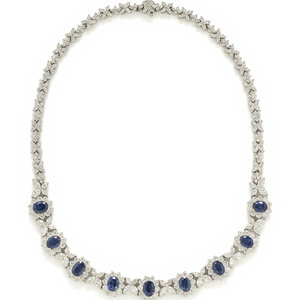 SAPPHIRE AND DIAMOND NECKLACE Containing 30ad2f