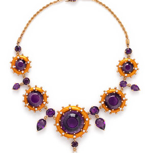 AMETHYST DIAMOND AND ENAMEL NECKLACE Containing 30ad7a