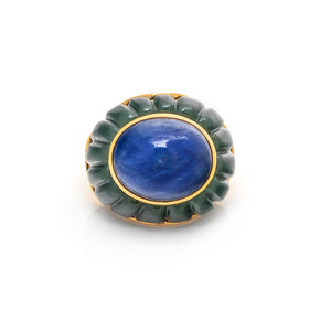 SAPPHIRE AND NEPHRITE JADE BOMBE