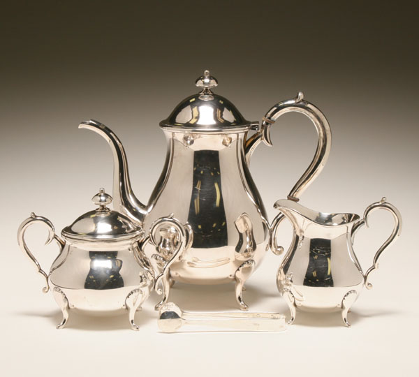 Georgian style sterling silver tea service