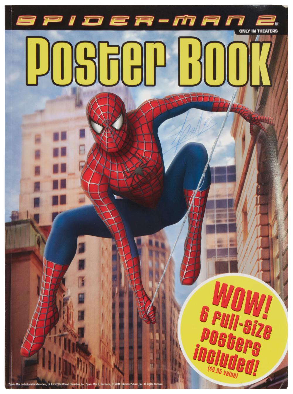 A "SPIDER-MAN 2" POSTER BOOK SIGNED