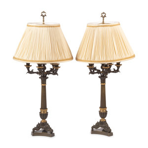A Pair of Empire Style Gilt and