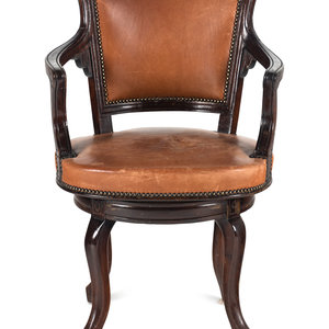 A Directoire Style Leather-Upholstered