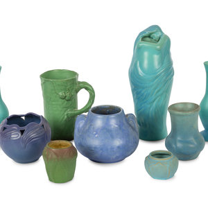 A Group of Van Briggle Pottery
comprising