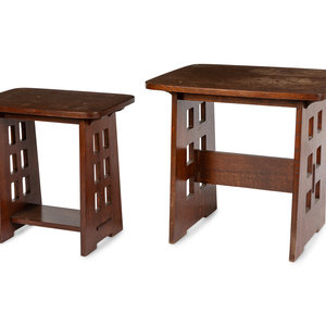 Two Voorhees Craftsman Side Tables 20th 30aec7