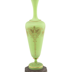 A French Gilt Decorated Green Opaline 30aedc