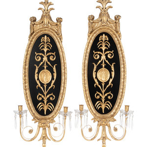 A Pair of Neoclassical Style Giltwood