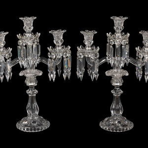 A Pair of Baccarat Molded Glass