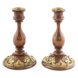 A Pair of Victorian Brass and Walnut 30aefb