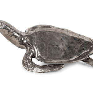 A Large Silvered Model of a Sea Turtle
20th