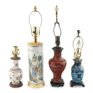 Four Chinese Lamps 20th Century Largest 30af35