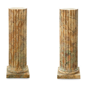 A Pair of Continental Fluted Marble