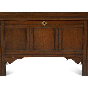 A Georgian Oak Three Panel Coffer 18th 30afae